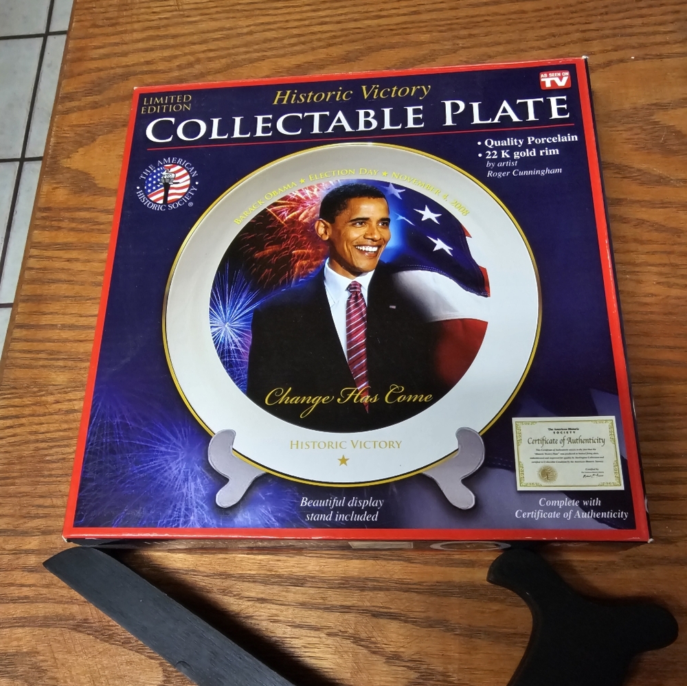 Obama Historic Victory Limited Edition Plate